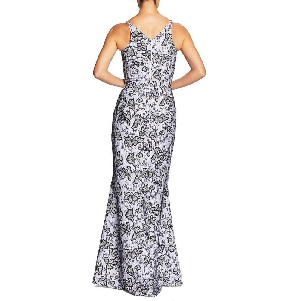 Dress The Population NWT Karen Sequin & Lace Trumpet Gown Black White Size M - Picture 2 of 7